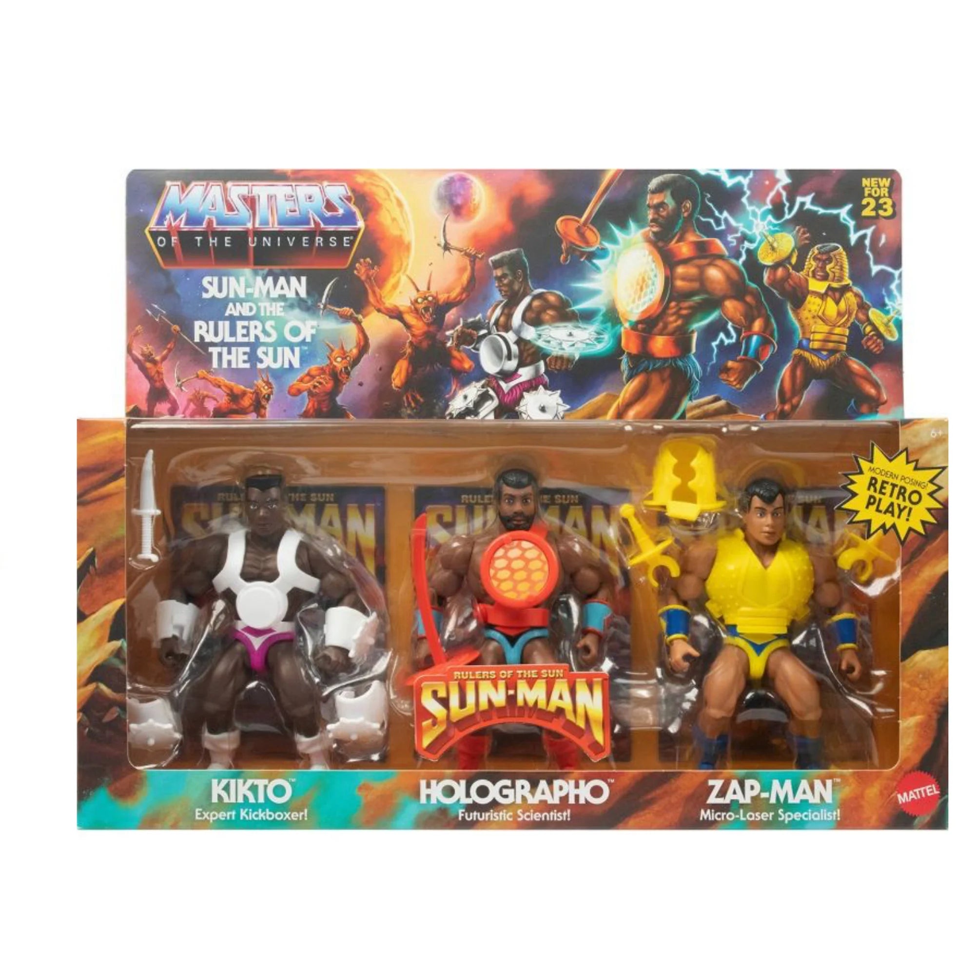 Masters of the Universe Origins Action Figur Rulers of The Sun 3er Pack: Kikto, Hologramm & Zap-Man