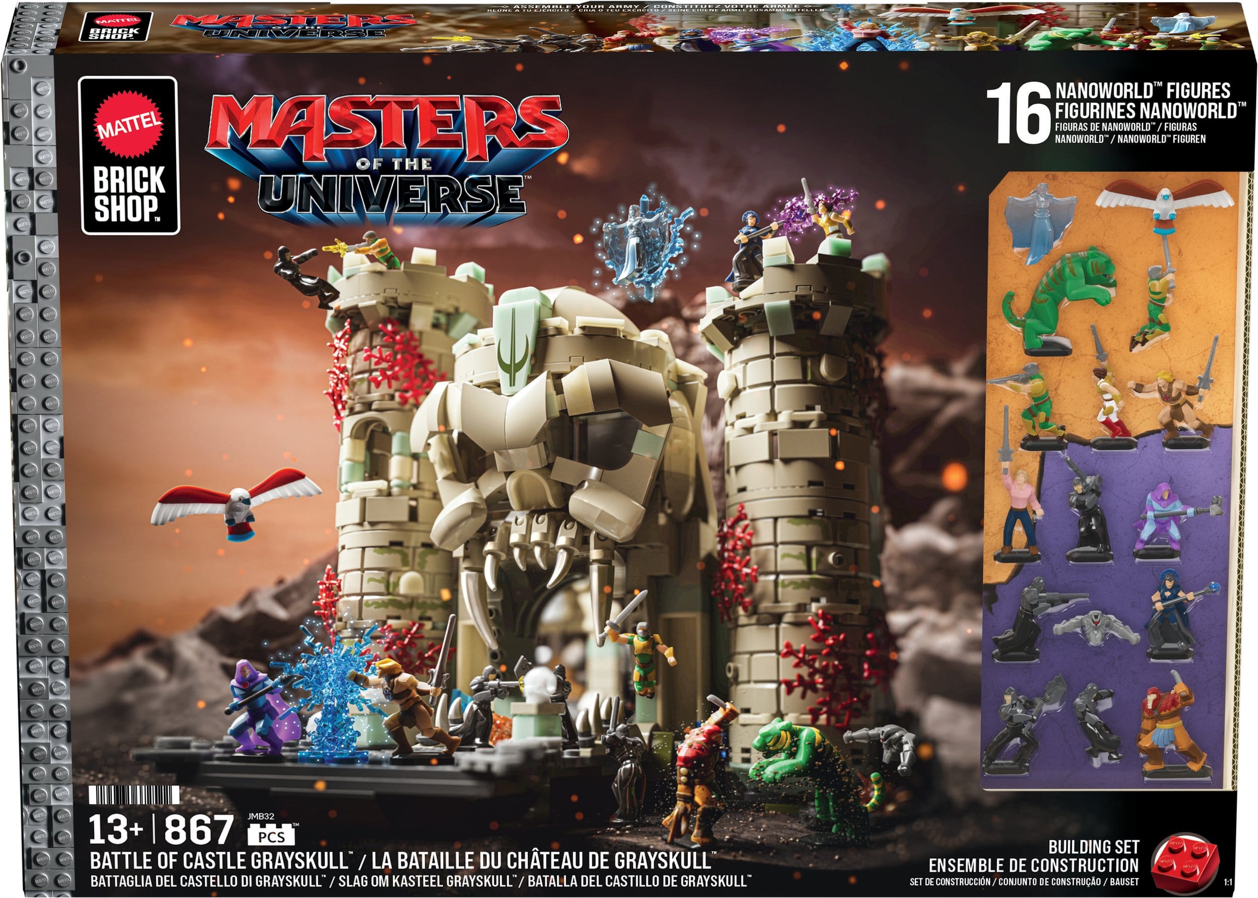 Masters of the Universe Mattel Brick Shop Bauset Castle Grayskull