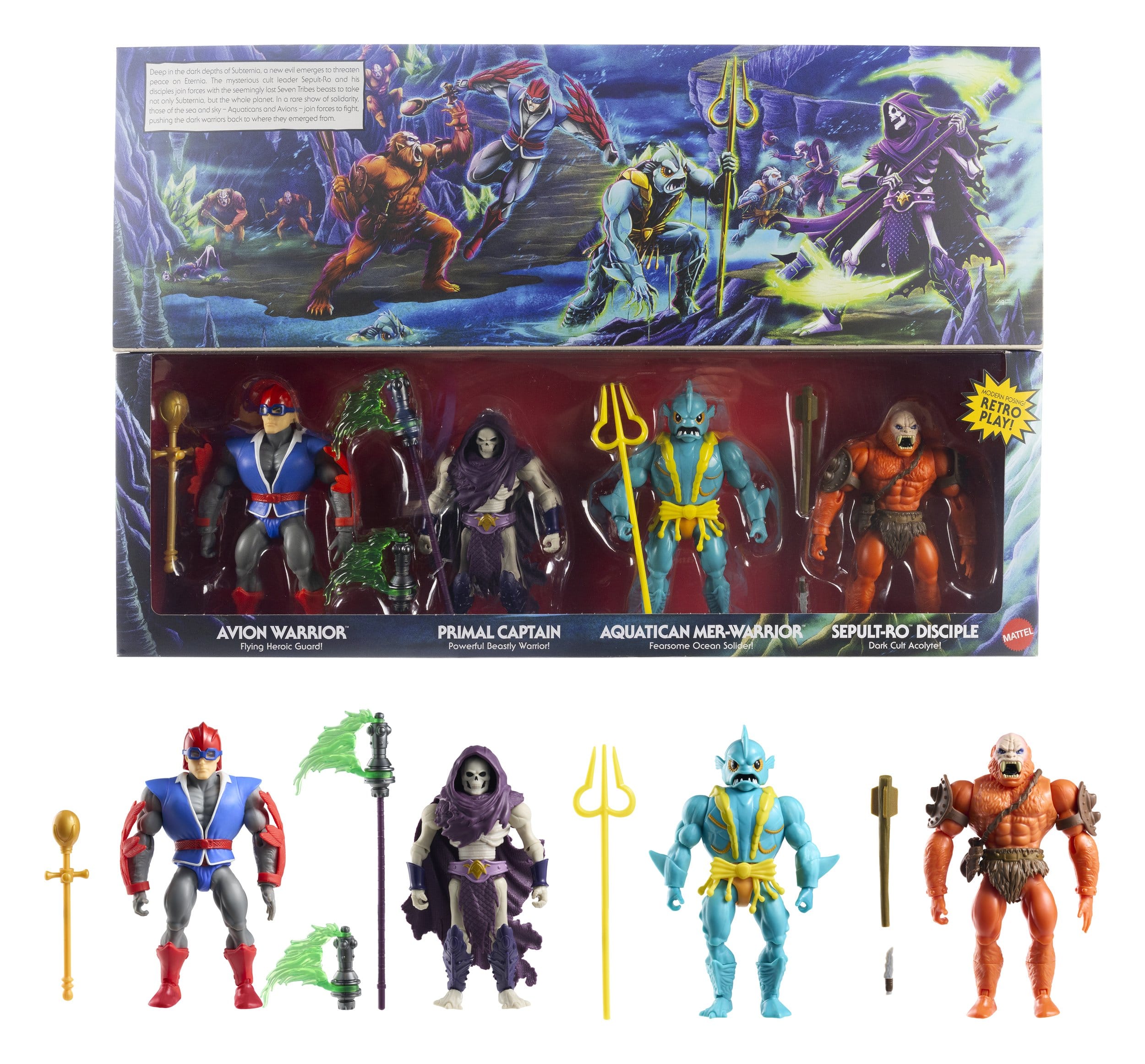 Masters of the Universe Origins Actionfiguren 4er-Pack Battle for Subternia 14 cm