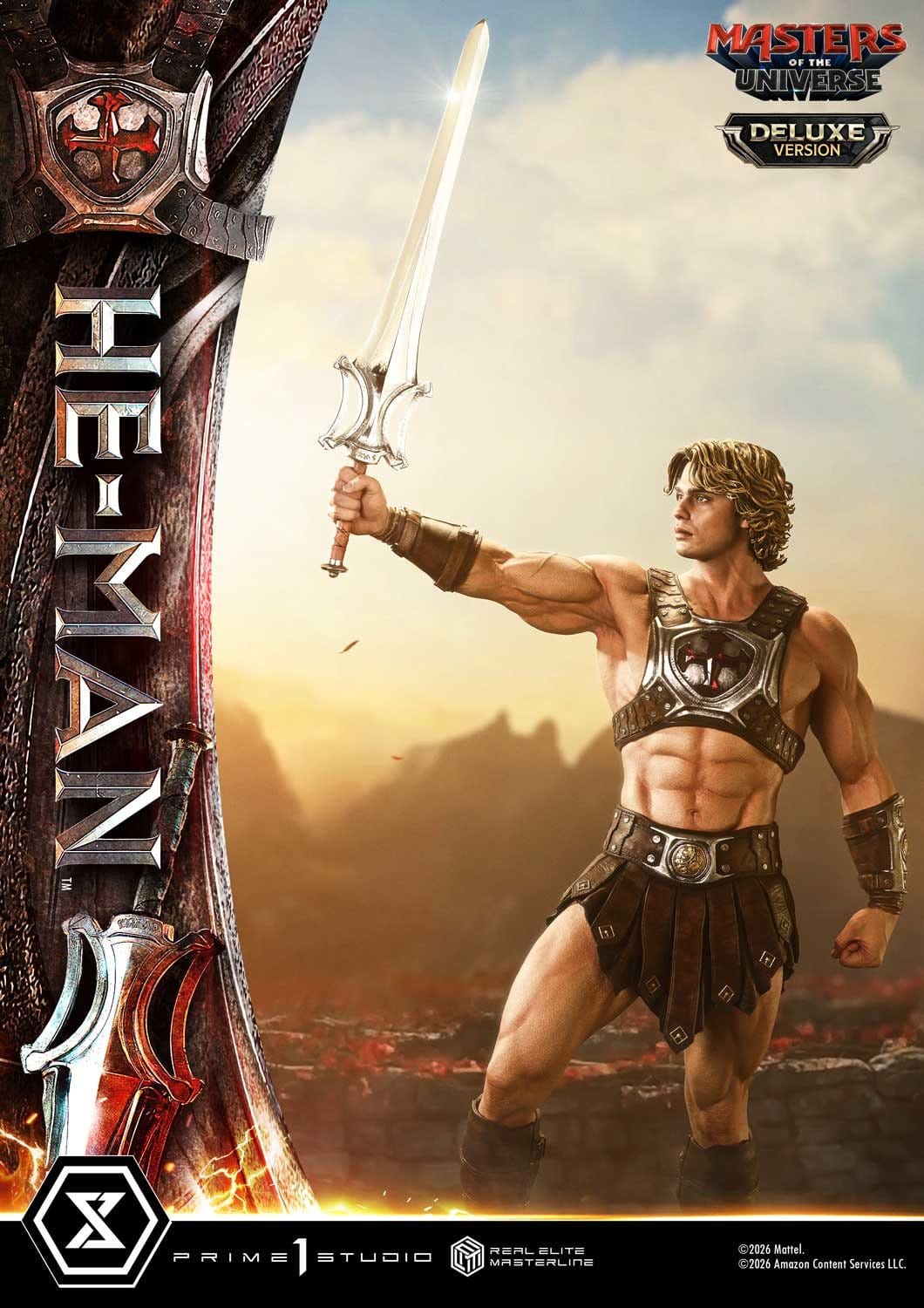 PRE-ORDER: Masters of the Universe (2026 Film) Real Elite Masterline Series Statue 1/3 He-Man Deluxe Version 117 cm
