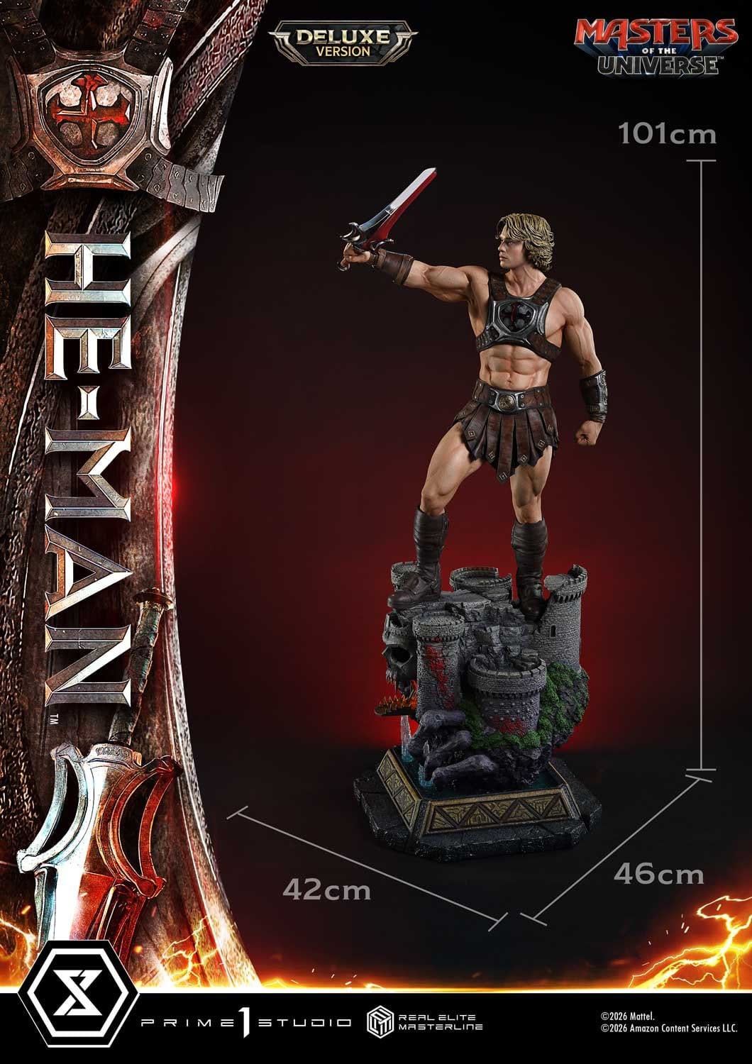 PRE-ORDER: Masters of the Universe (2026 Film) Real Elite Masterline Series Statue 1/3 He-Man Deluxe Version 117 cm