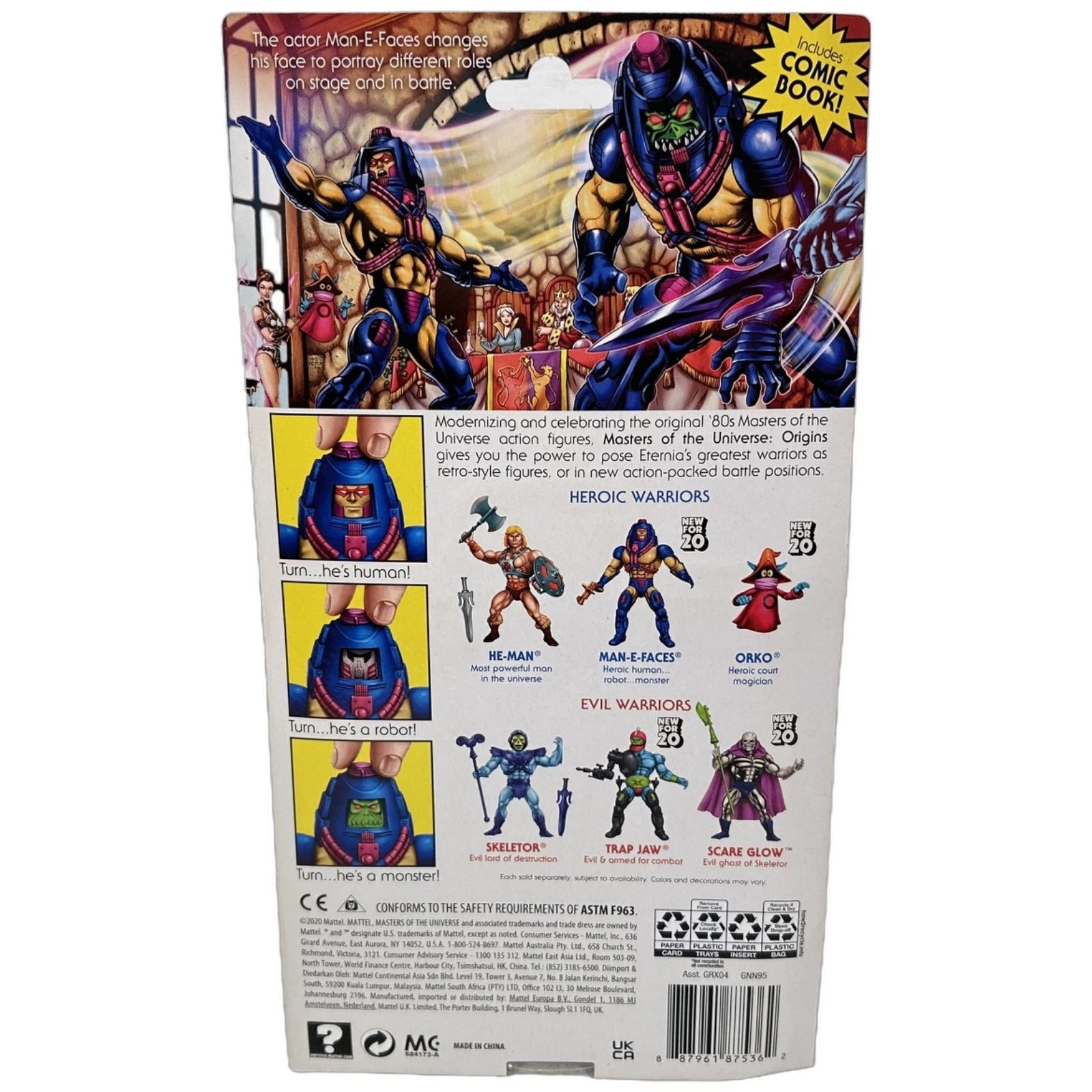 Masters of the Universe Origins Actionfigur 2020 Man-E-Faces 14 cm US Karte