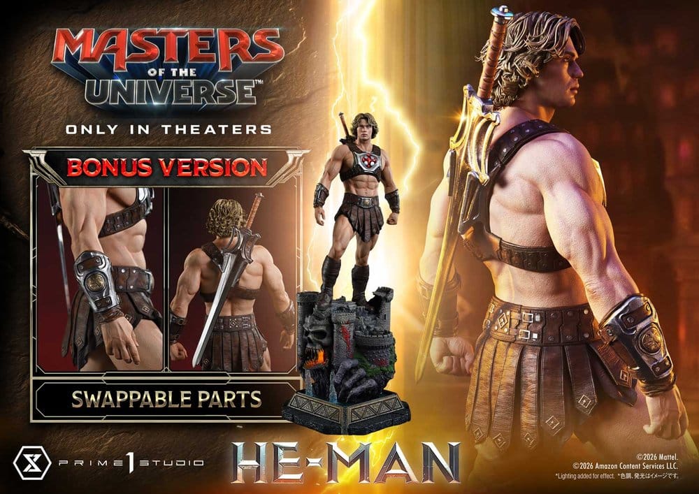 PRE-ORDER: Masters of the Universe (2026 Film) Real Elite Masterline Series Statue 1/3 He-Man DX Bonus Version 117 cm