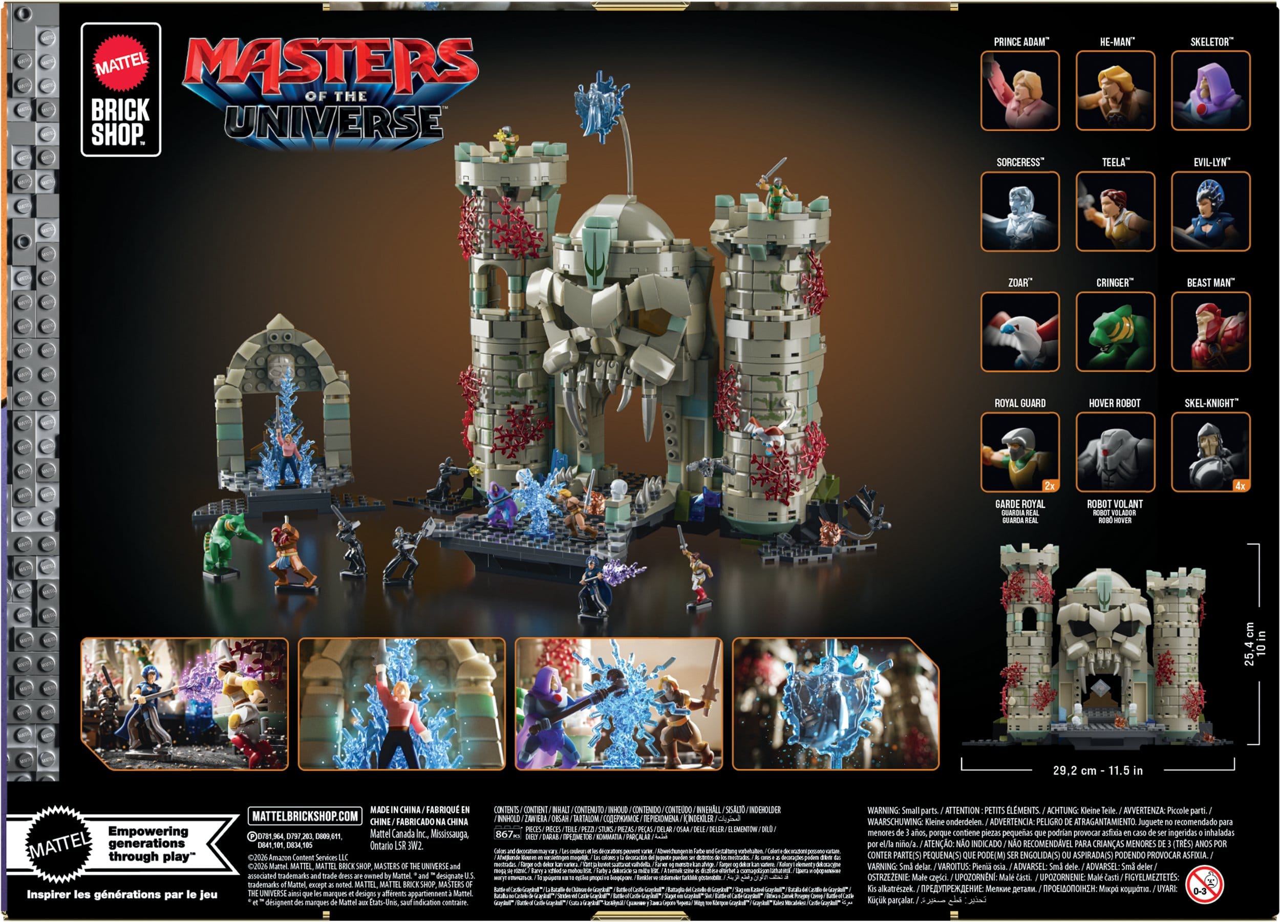 Masters of the Universe Mattel Brick Shop Bauset Castle Grayskull