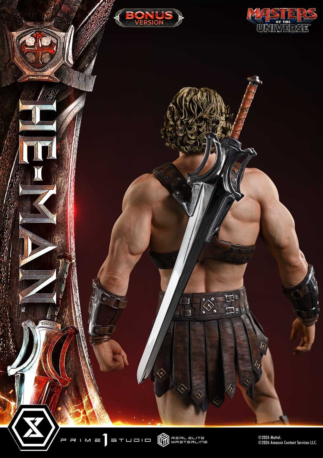 PRE-ORDER: Masters of the Universe (2026 Film) Real Elite Masterline Series Statue 1/3 He-Man DX Bonus Version 117 cm