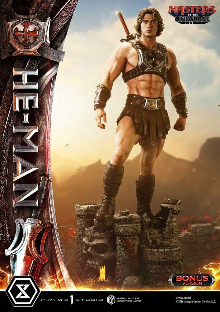 PRE-ORDER: Masters of the Universe (2026 Film) Real Elite Masterline Series Statue 1/3 He-Man DX Bonus Version 117 cm