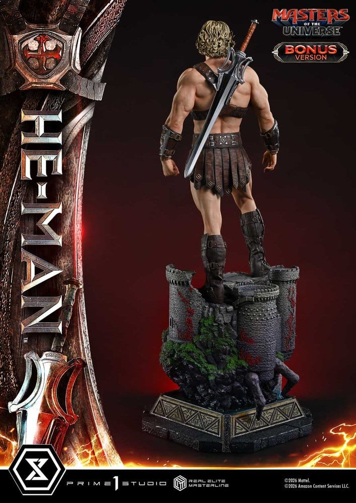 PRE-ORDER: Masters of the Universe (2026 Film) Real Elite Masterline Series Statue 1/3 He-Man DX Bonus Version 117 cm